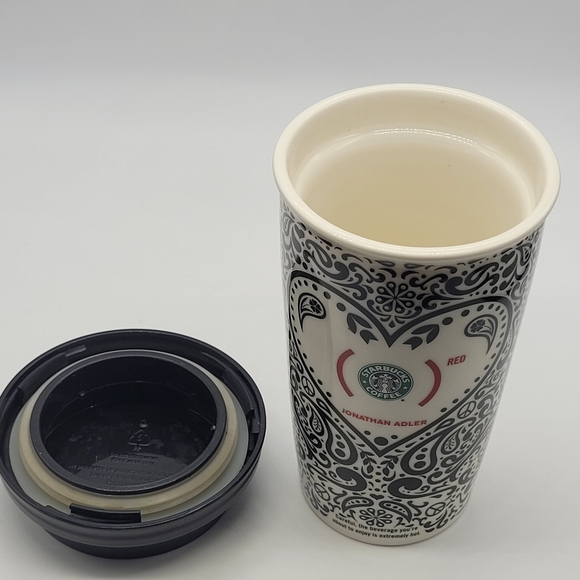 Starbucks Jonathan Adler Red Ceramic Travel Cup With Lid - Picture 6 of 8
